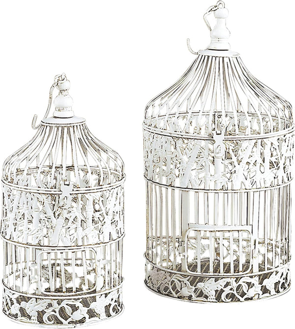 Deco 79 Birdcage, 15", 18"H, White, Model 82677