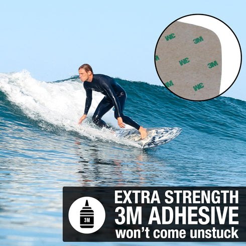 Ho Stevie! Premium Surfboard Traction Pad - 3 Piece, Full Size, Maximum Grip, Strongest 3M Adhesive, Foot Won't Slip