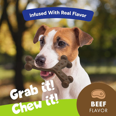 Chew'ems Durable Chew Toys for Small Dogs - Long-Lasting & Flavorful Beef-Flavored Chew Dog Toys