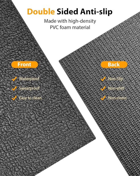 Foldable Rubber Treadmill Mat - Exercise Bike Mat with Waterproof Non-Slip Shock Absorption, Exercise Equipment Mat