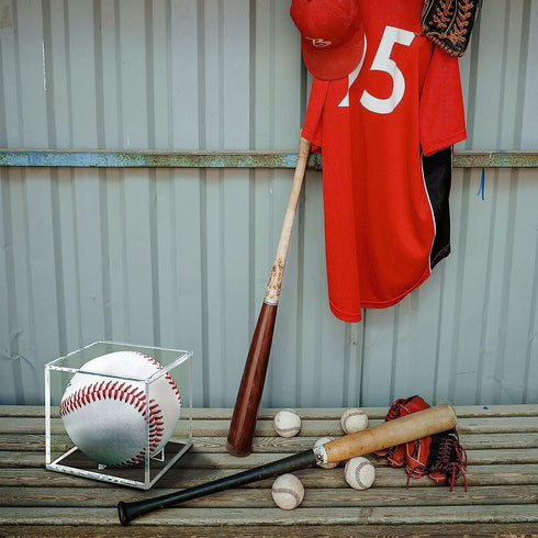 Danodoi Baseball Display Case UV Protected Acrylic Clear Baseball Holder Square Cube Ball Protector Memorabilia