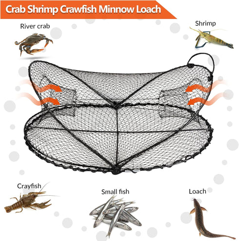 2PCS 3.7" QualyQualy Crawfish Trap, Crab Traps for Blue Crabs Crayfish Crawdad Trap Two Entry Holes Minnow Bait Trap