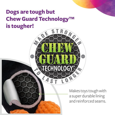 Tough 'N Fun PBJ Squeaky Plush Dog Toy, Chew Guard Technology, Tan, Medium Size