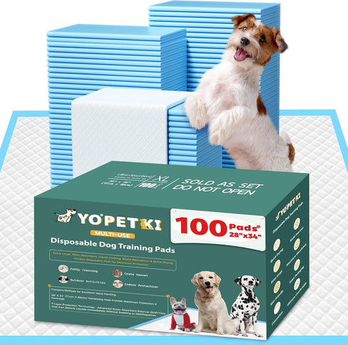 YOPETKI 100 Count Extra Large Dog Pee Pads 28" x 34", Super Absorbent