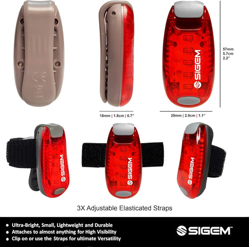 LED Safety Lights + Free Bonuses | High Visibility Clip on Flashing Strobe Light for Running, Cycling, Kids