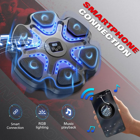 Music Boxing Machine with Gloves for Adults Boxing Machine Wall Mounted Music, Smart Connection Boxing Equipment