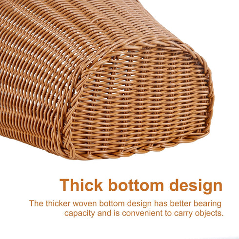 Woven Plastic Bike Baskets, Front D-Shaped Bicycle Basket with 2 Adjustable Leather Straps