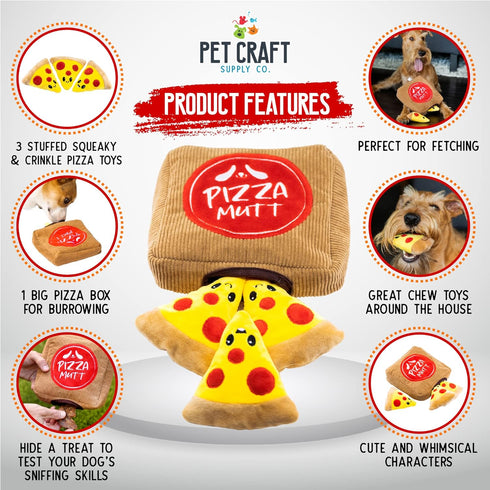 Pet Craft Supply Hide and Seek Plush Dog Toys, Crinkle Squeaky Interactive Burrow Activity Puzzle for Small Dogs