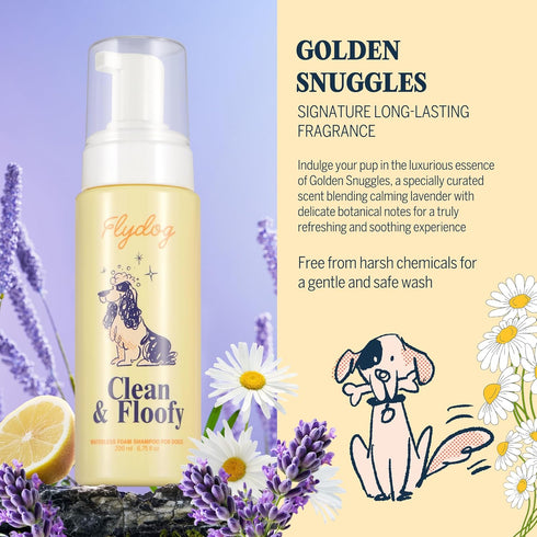 6.75 oz Clean and Floofy Waterless Dry Dog Shampoo No Rinse Spray Foam, Anti-Itch, Odor Control, Moisturizing