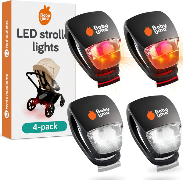 Baby Uma LED Stroller Lights (4-Pack) - Universal with 3 Light Modes