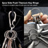 Side Pushing Titanium Key Rings for Key Carabiner, Quick Release EDC Split Rings
