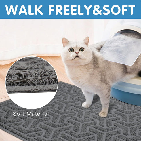 UPSKY Cat Litter Mat, Large Litter Box Mat 35" x 24" for Cat Litter, Waterproof and Soft on Paws