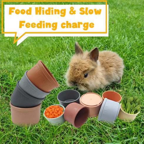 starfa lab 8 Pcs Stacking Cups for Small Animal Toys,Nesting Rabbit Toys of Different Sizes,Safe Plastic Colorful