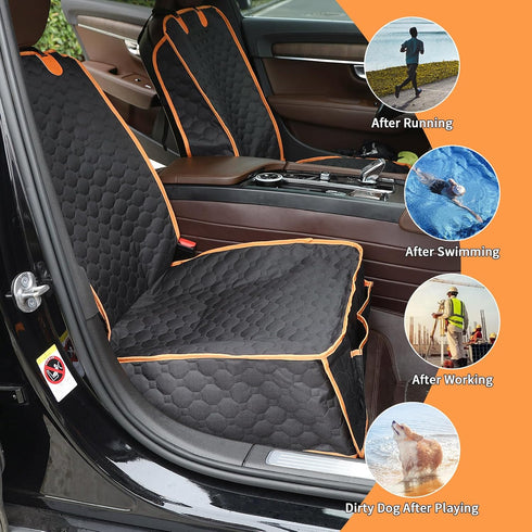2 Packs Front Seat Car Cover, Waterproof Dog Car Seat Cover, Non-slip & Scratch-Proof, Pet Car Seat Protector with Side