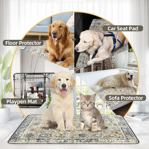 SCLOSE 2 Pack, 36" 36" Washable Pee Pad for Dogs x Reusable Puppy Pads Waterproof Dog Rugs, Super Absorbent, Leakproof