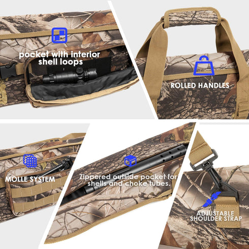 Rifle Case Shotgun Cases Soft - Water Resistant Padded Gun Carry Bag for Scoped Rifles with 3 Accessory Pockets for