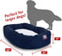 Majestic Pet 40 Inch Cozy Round Dog Bed, Washable Sherpa Calming Bed with Spine Support, Fluffy Donut, Navy Blue