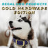 Regal Dog Products Small Light Blue Waterproof Dog Collar with Gold Buckle, Durable and Comfortable Design