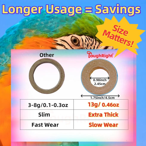 ToughRight 120Pcs 1.75" Fatty Bagels Bird Toys for Parrots Durable Cardboard Chewing Shredding Foraging Foot for Medium