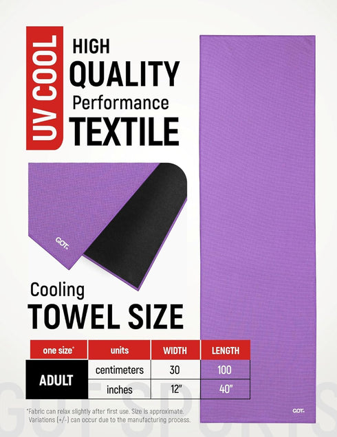 (40" 12") GOT Sports Cooling Towel x Instant Cooling Neck & Face Wrap, Sweat Towel for Gym, Workout, Running & Extreme