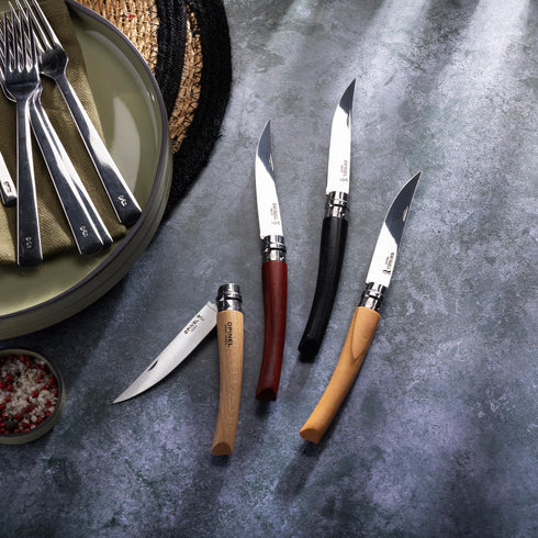 Opinel Effile Slimline Series Folding Fillet Knife with Virobloc Locking Collar and Sustainably Harvested Wood Handles