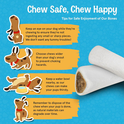 Stuffed Dog Bone, 5 to 6 Inches, Variety Pack - Long Lasting Chew for Training and Treats