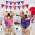 QUQULE 4th 2PCS, 4 of July Dog Bandanas XLarge Pattern American Flag Patriotic Scarf for Boy and Girl, Durable Triangle