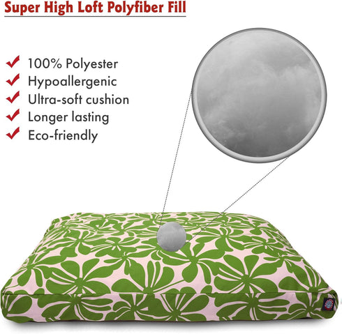 Sage Plantation Small Rectangle Indoor Outdoor Pet Dog Bed with Removable Washable Cover by Majestic Pet Products