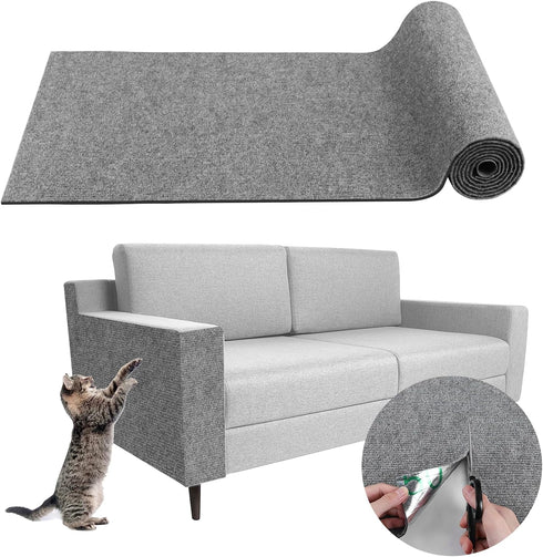 Climbing Cat Scratcher Mat, Trimmable Carpet 78.7’’x15.8’’, Self-Adhesive Replacement for Cat Tree & Wall Furniture