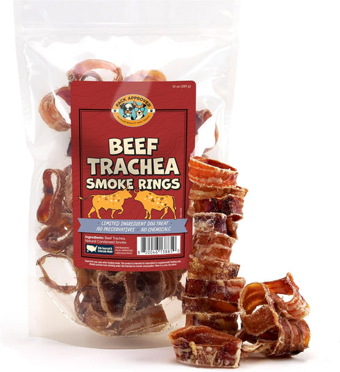 Pack Approved Beef Trachea for Dogs Smoke Rings - Natural Dog Chews