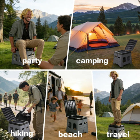 Tfulad Portable Camping Toilet for Adults - Portable Folding Toilet with Lid,Travel Portable Potty for Adults,Porta