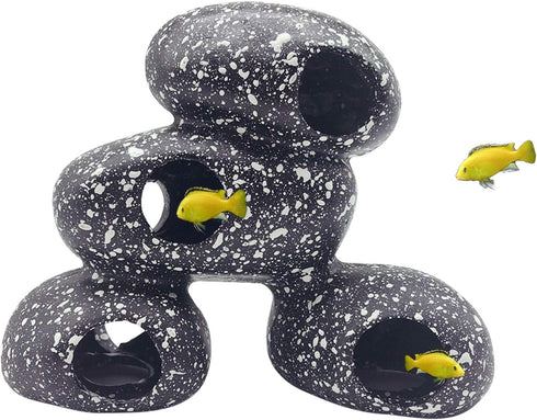 PINVNBY Aquarium Stone Hideaway Decoration, Resin Cichlids Rock Decor for Betta Fish Tank