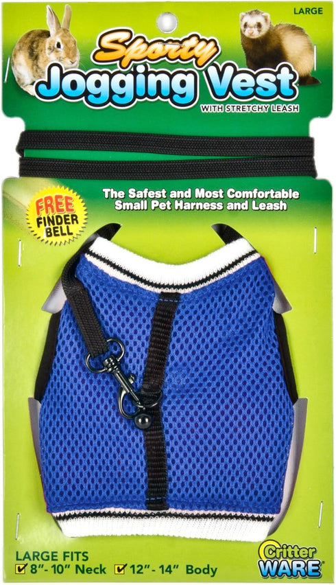 Ware Manufacturing Nylon Walk-N-Vest Pet Harness and Leash for Small Pets, Large, Colors May Vary