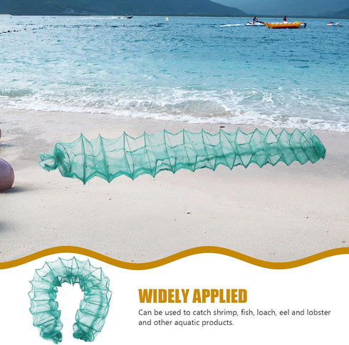 16 2.5m Angoily Collapsible Shrimp Net Trap Fishing Net Cage with Segments Mesh Fishing Trap for Crawfish Lobster