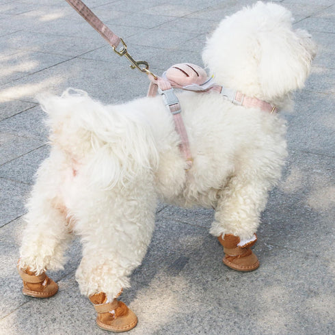 URBEST Dog Shoes with Hook Loop Closure, 4Pcs Booties for Chihuahua, Brown, Size 2#