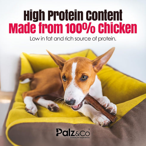 20 Pack Palz&Co Chicken Sausage Dog Treats - of All-Natural Grain-Free Chews for Dogs, Supports Dental Health & Hip