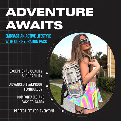 Sojourner Hydration Pack - Water Backpack with 2L Hydration Bladder for Hiking and Festivals