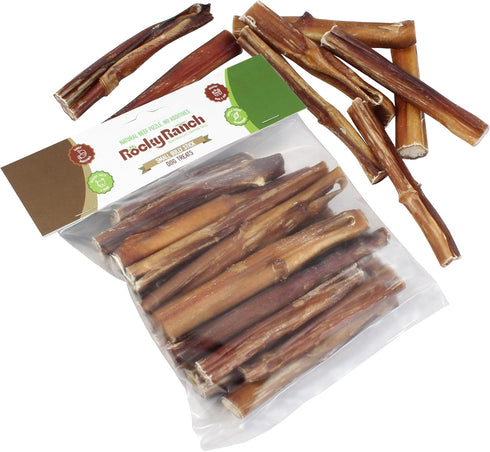 8 oz, Rocky Ranch, Small Bully Sticks, Beef Flavor, Adult Dog, Natural Chew Treats, Dental Care, High Protein. No