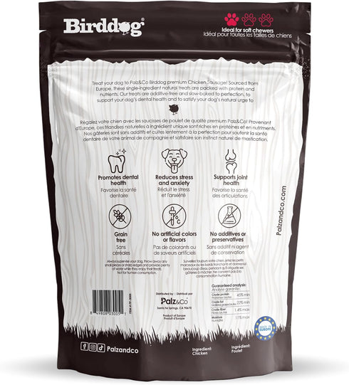 20 Pack Palz&Co Chicken Sausage Dog Treats - of All-Natural Grain-Free Chews for Dogs, Supports Dental Health & Hip