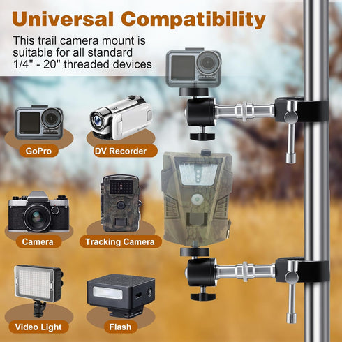 HappyAlley 2pcs T Post Trail Camera Holders, Trail Camera Mounting Bracket, Adjustable Trailcam Holder for Hunting