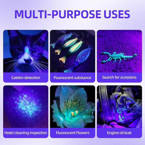 12 UV Flashlight Black LightSmall Portable Mini LED Blacklight Flashlight for Hidden Stain Detection in Room, Resin