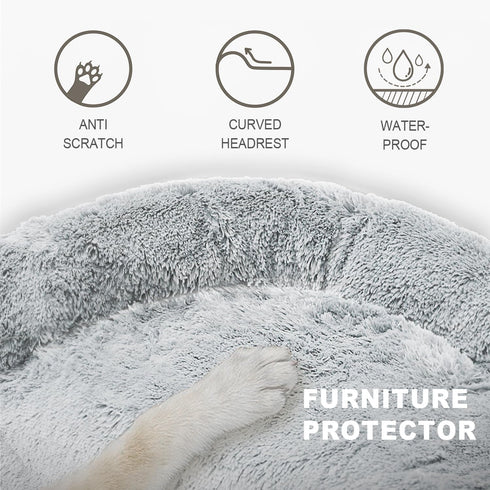 Tinaco Luxurious Calming Dog/Cat Bed Mats, Washable Removable Couch Cover, Waterproof Lining, Gradient Gray, XL