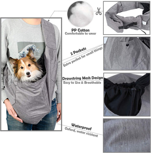 ARELLA Dog Sling Carrier for Small Medium Dogs 10-20 lbs, Comfortable Adjustable Padded Mesh