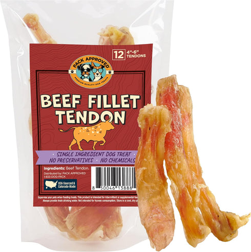 Pack Approved Beef Tendons for Dogs - Single Ingredient Dog Treats &