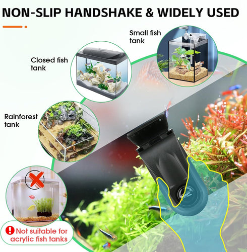 2 hygger Aquarium Glass Cleaner, Magnetic Fish Tank Cleaner Brush with Aquarium Alg-ae Scrapers Floating Strong