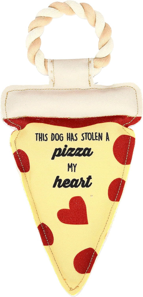 Pavilion Gift Company Stolen A Pizza My Heart Dog Toy, 13", Yellow