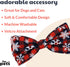 Huxley & Kent Bow Tie for Pets | Buffalo & Snow (Small) | Christmas Holiday Velcro Bow Tie Collar Attachment | Fun Bow Ties for Dogs & Cats | Cute, Comfortable, and Durable | H&K Bow Tie