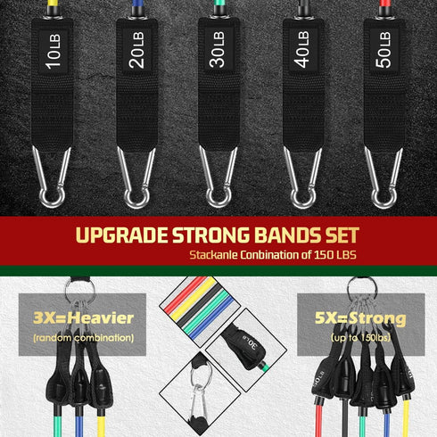 VEICK Resistance Bands for Working Out with Handles - Exercise Bands for Men and Women, Fitness Weights at Home