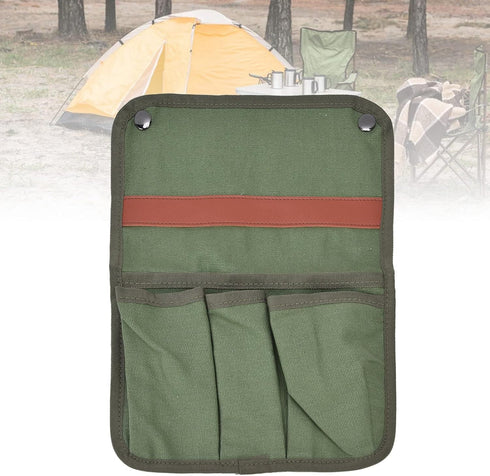 Garosa Lawn Chair Arm Caddy Canvas Chair Armrest Organizer Camping Chair Side Pocket Multiple Pockets Hanging Storage