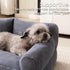 Hollypet Fluffy Plush Dog Cat Pet Sofa Couch, Soft Calming Pet Beds for Medium Small Cats and Dogs, Gray